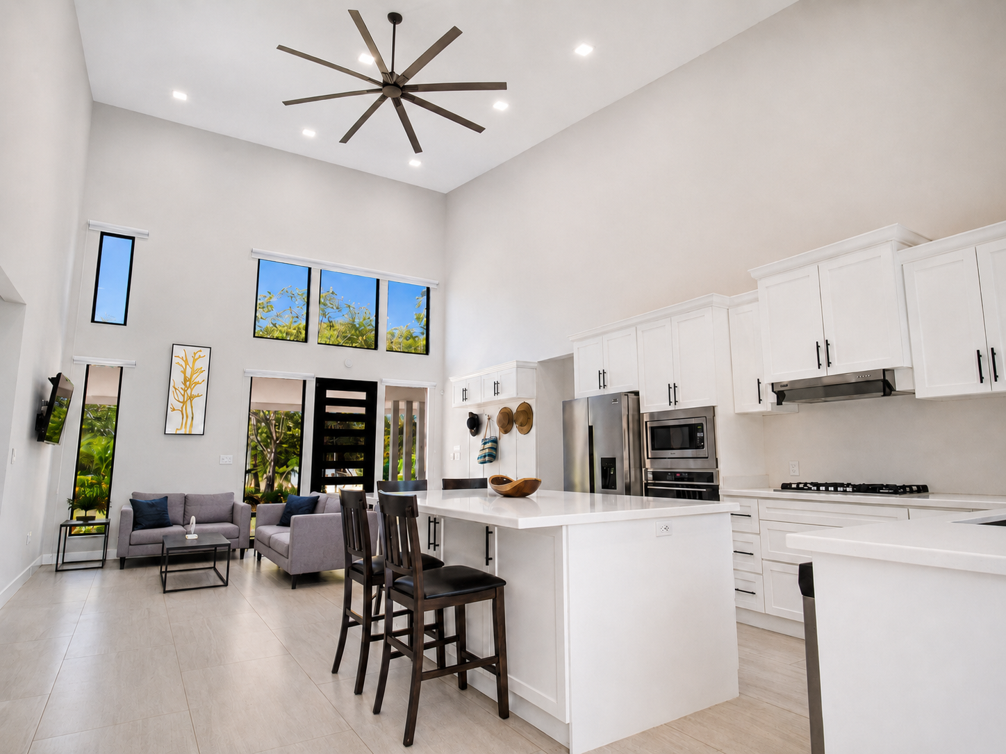 Second view of the Casa Tranquila kitchen and gathering space